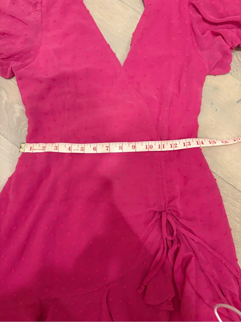 Lulu's Fuchsia Wrap Ruffle Textured Mini Dress - Picture 6 of 7